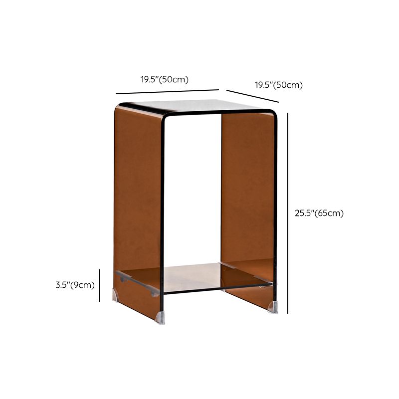 Modern Glass Corner Table Round Side End Table for Living Room