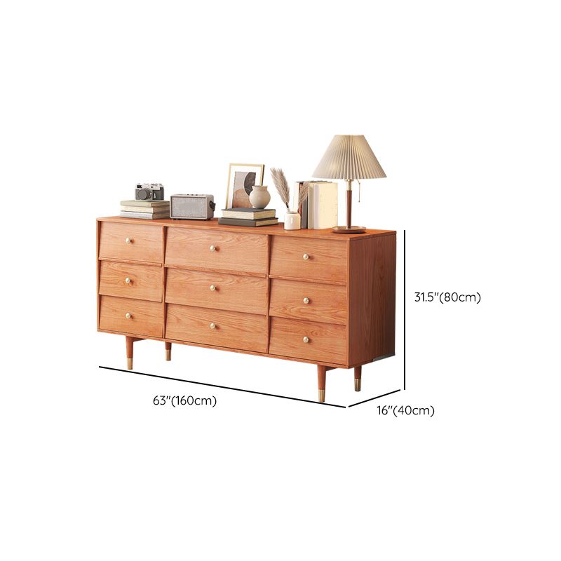 Mid-Century Rectangle Accent Cabinet Solid Wood Storage Cabinet