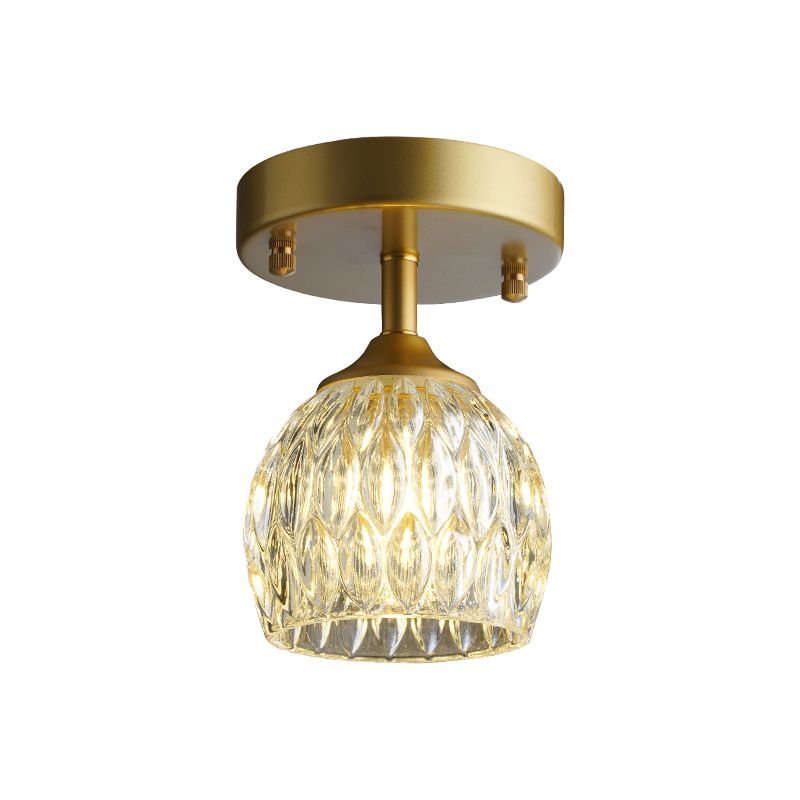 Contemporary Ceiling Lamp Minimalist Glass Shade Flush Mount Light Fixture