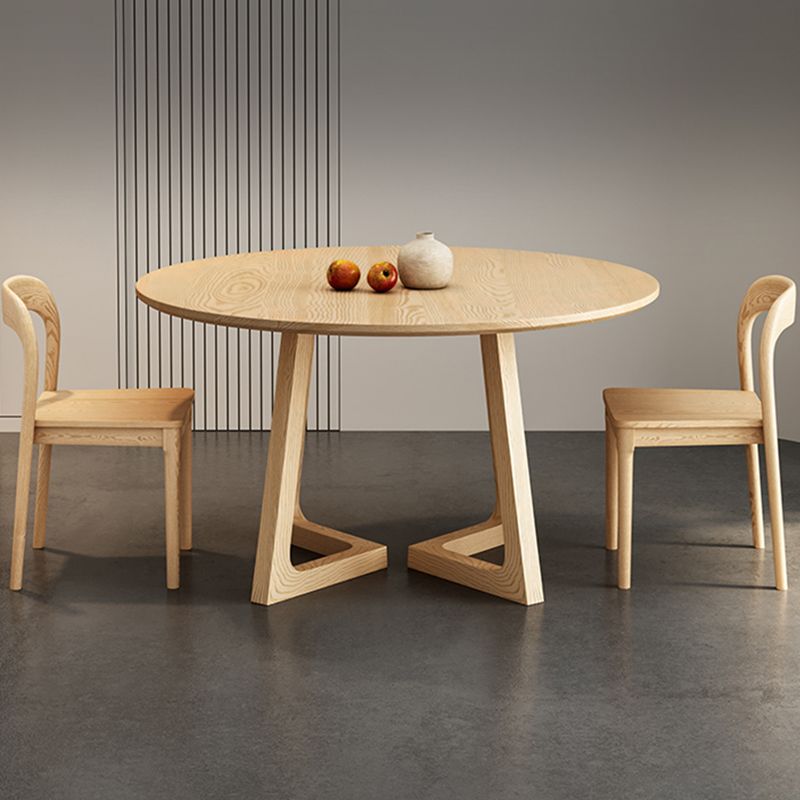 Modern Style Dinette Set 1/2/3/4/5 Pcs Round Solid Wood Dinette Table with Chair