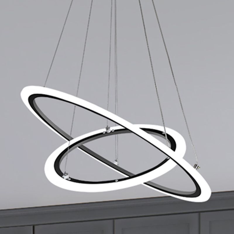 Moderne stijl ring kroonluchter verlichtingsarmaturen multi -lichten metaalhangend plafondlicht