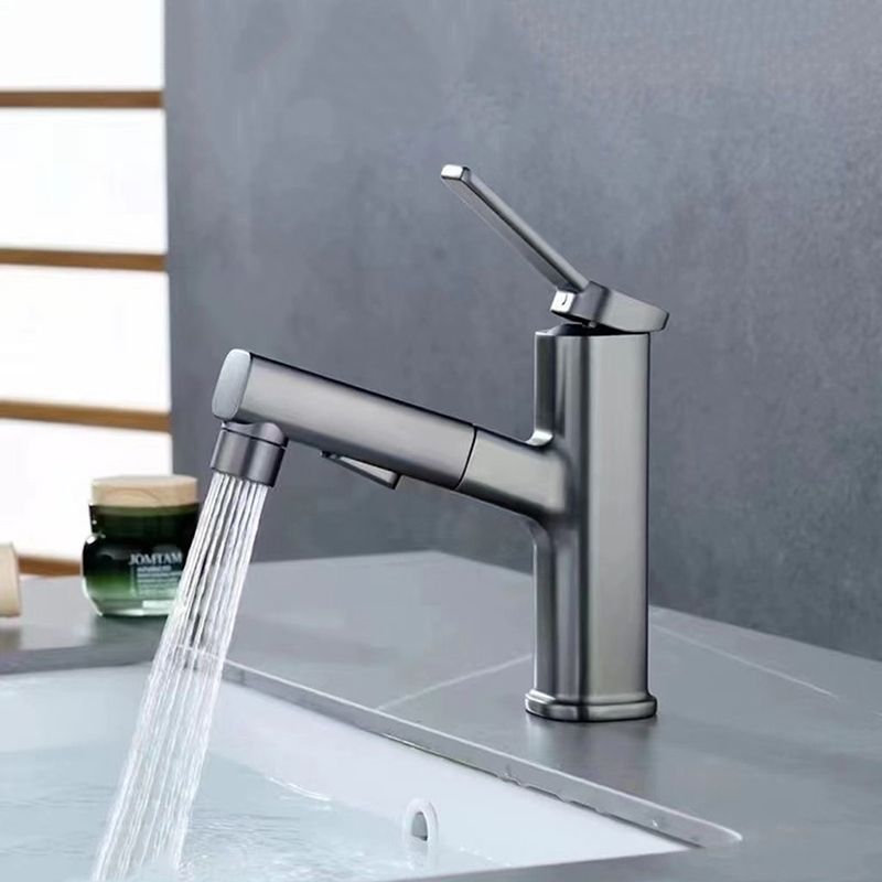 Modern Sink Faucet Pure Color Low Arc Metal Bathroom Sink Faucet