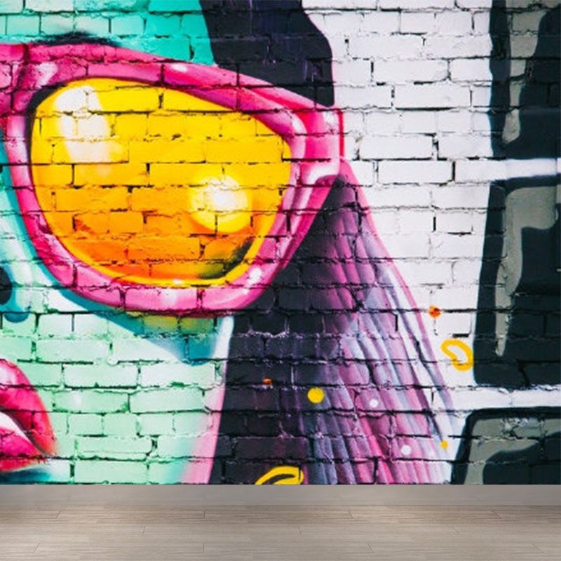 Full Size Illustration Modern Mural Wallpaper with Fashionable Graphic in Light Color