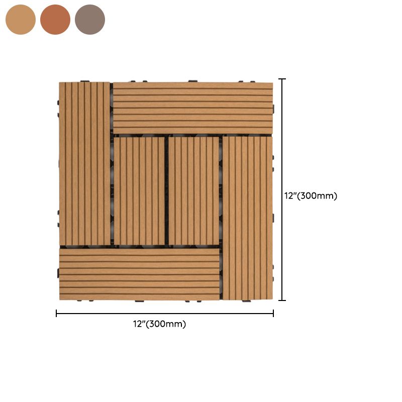 Square Snapping Patio Flooring Tiles Striped Pattern Tile Set Floor Board
