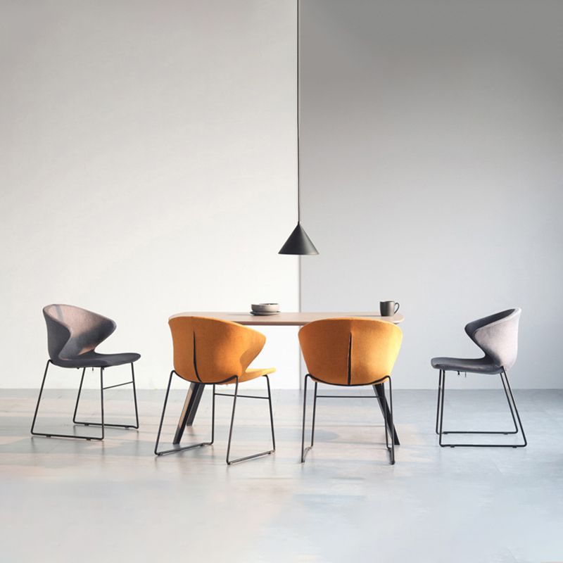 Contemporary Style Dining Chair Armless Metal Side Wingback Chairs for Kitchen
