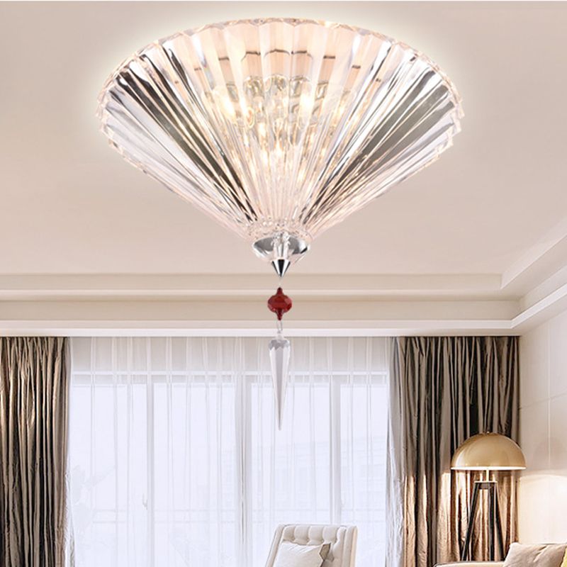 Luz montada en el techo cónica simple 3/4 luces Iluminación empotrada de cristal facetado transparente para pasillo