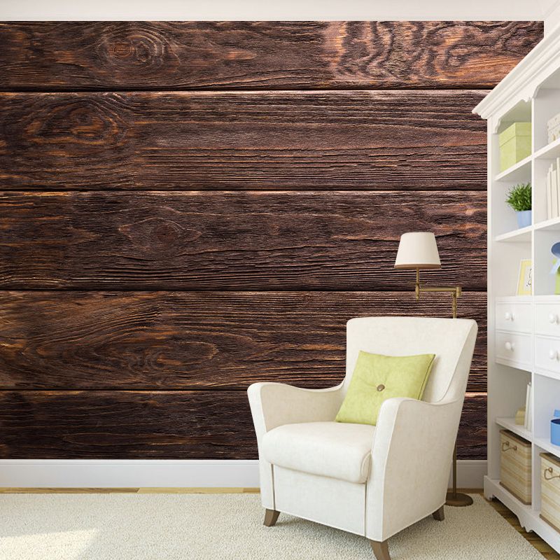 Industrial Style Wood Grain Mural Decorative Mildew Resistant Wall Covering