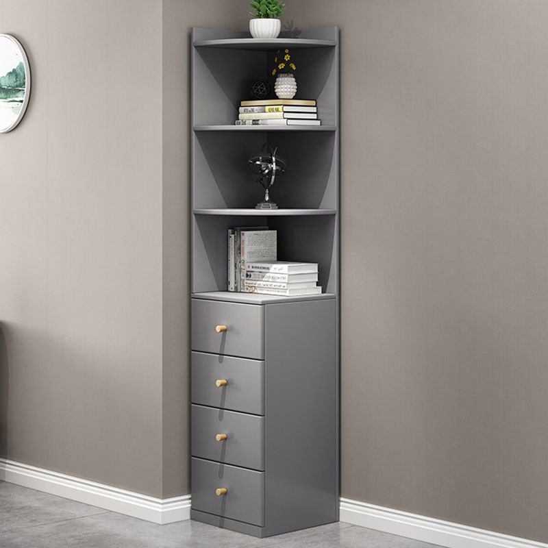 Contemporary 73.23"Tall Corner Chest, 4- Drawer Wood Accent Chest