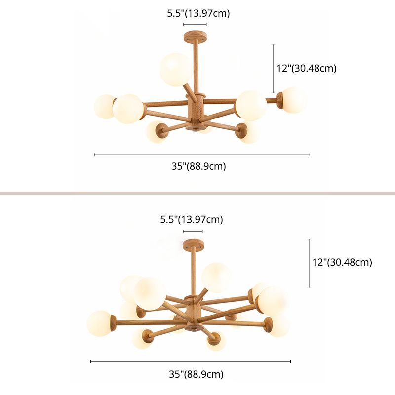 Original Wood Molecular Styling Chandelier Modern Simplicity Style Living Room Lighting Fixture