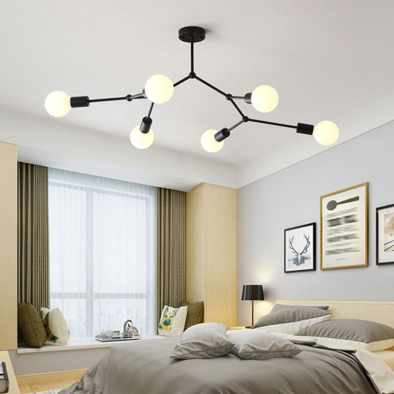 Industrial Style Bare Bulb Design Ceiling Lamp Retro Living Room Lighting Fixture