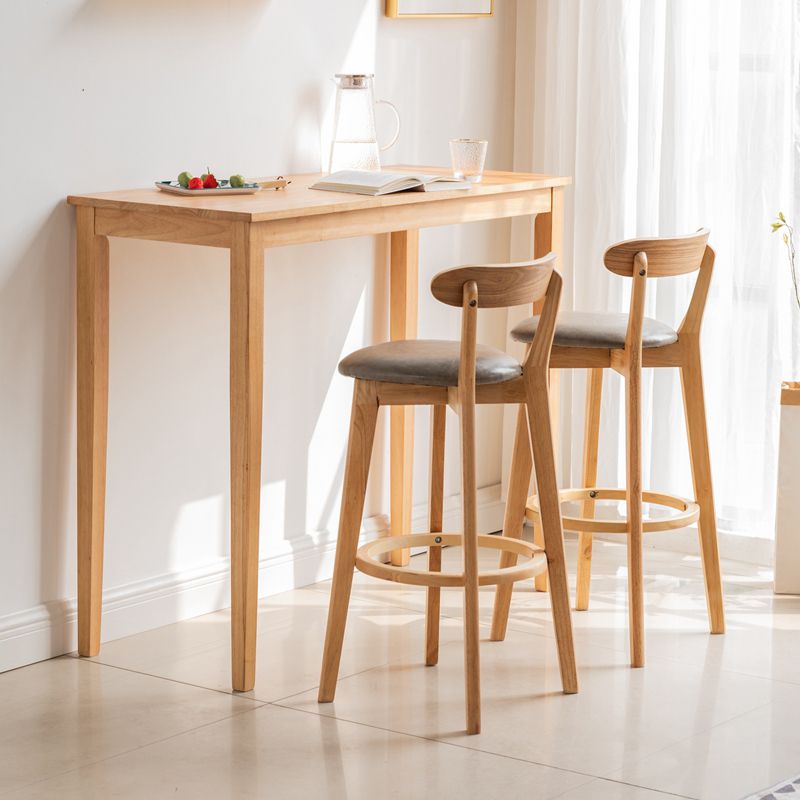 Contemporary Rectangle Solid Wood Living Room Bar Dining Table