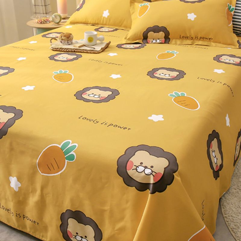Trendy Bed Sheet Cartoon Patterned Non-Pilling 100 Cotton Bed Sheet