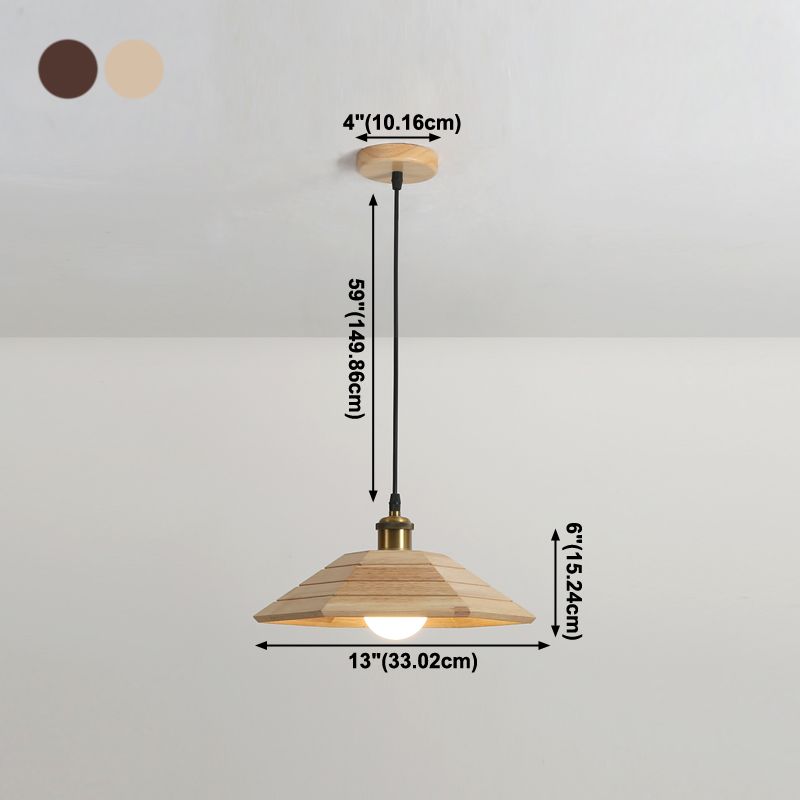 Forme de couverture de pot de bois Lumières suspendues modernes 1-Light Hanging Mount Fixture