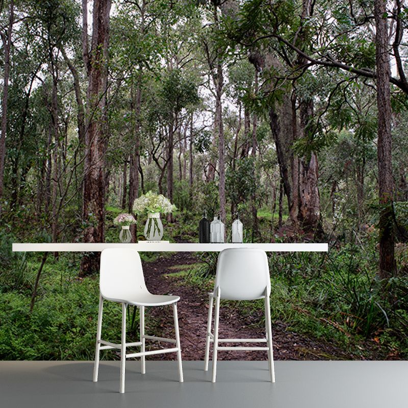 Minimalism Style Forest Mural Wallpaper Water Resistant Wall Covering for Home