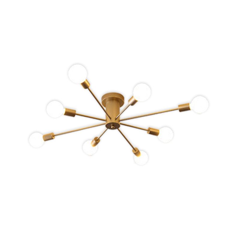 Minimalism Sputnik Flush Mount Metal Semi Flush Mount Light for Living Room