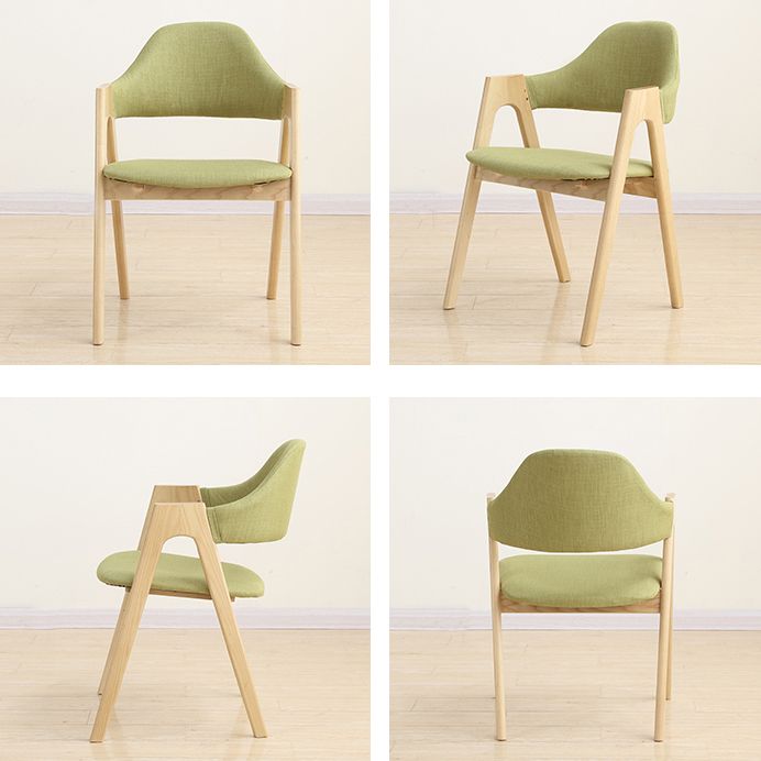 Fauteuil de salle à manger moderne, fauteuils rembourrés avec pieds en bois (Ensemble de 2)