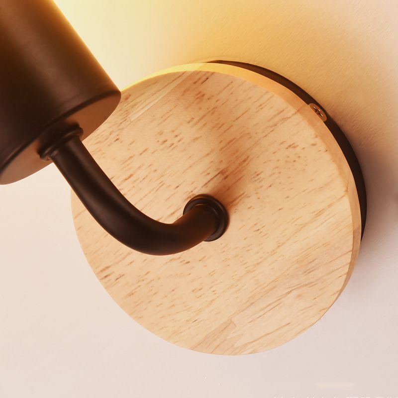 Modern Style Geometric Sconce Light Fixtures Wood 1 Light Wall Mounted Lamps