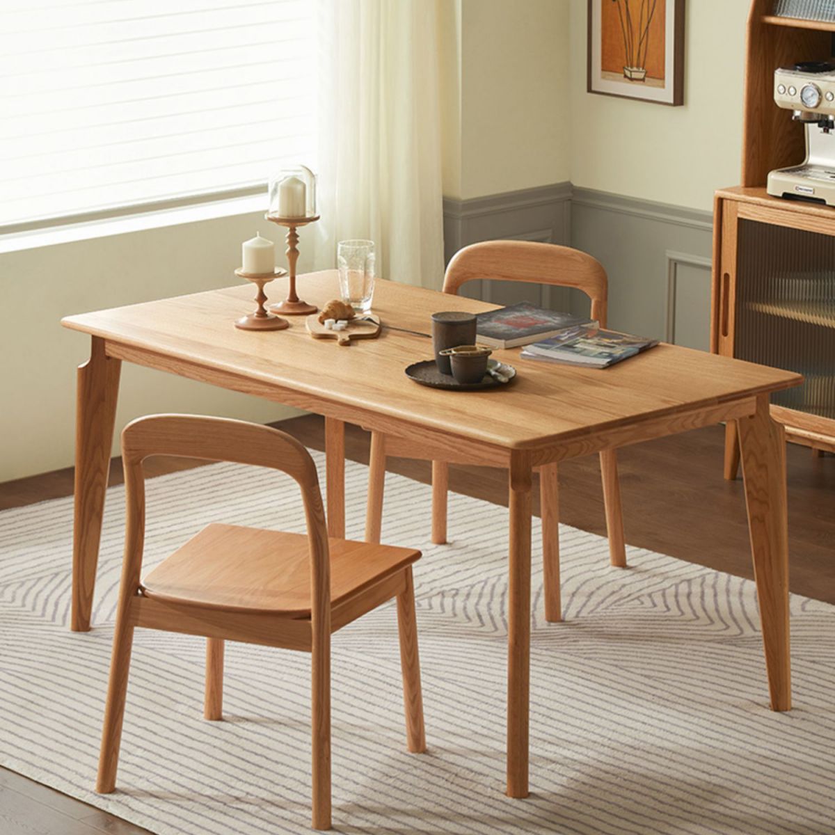 Solid Wood Dining Room Set Contemporary 1/5 Piece Dining Table Sets