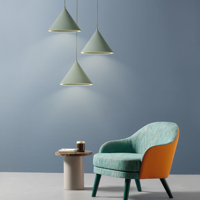 Cone Nordic Modern Pendant Light Metal 1-Light Down Lighting for Dining Room
