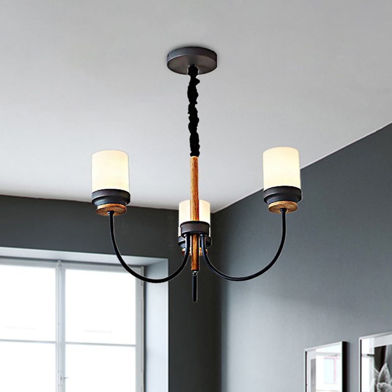 Art déco ombre effilée lampe suspendue en métal 3 lumières suspendues lustre pour chambre à coucher