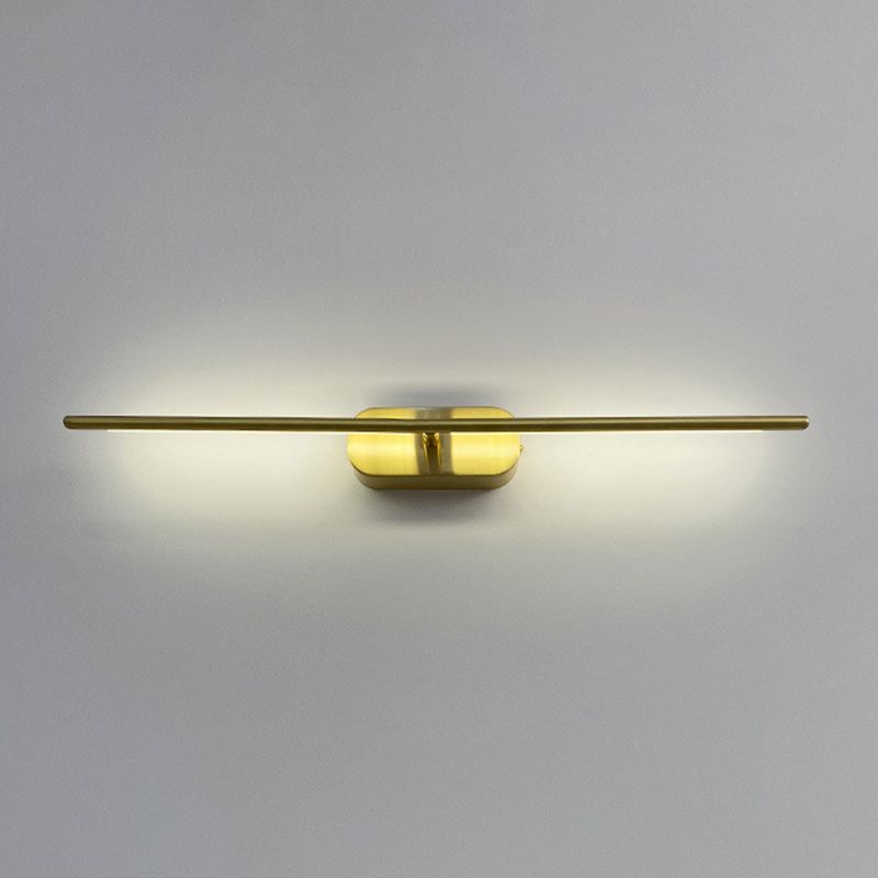 Metal Straight Shape Wall Light Modern LED Wall Sconce in Gold for Living Room