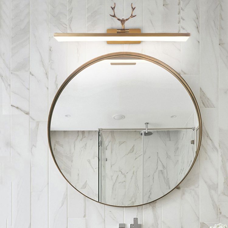 Lineaire vorm metalen wand sconce in moderne stijl 1-licht spiegel wandmontage licht