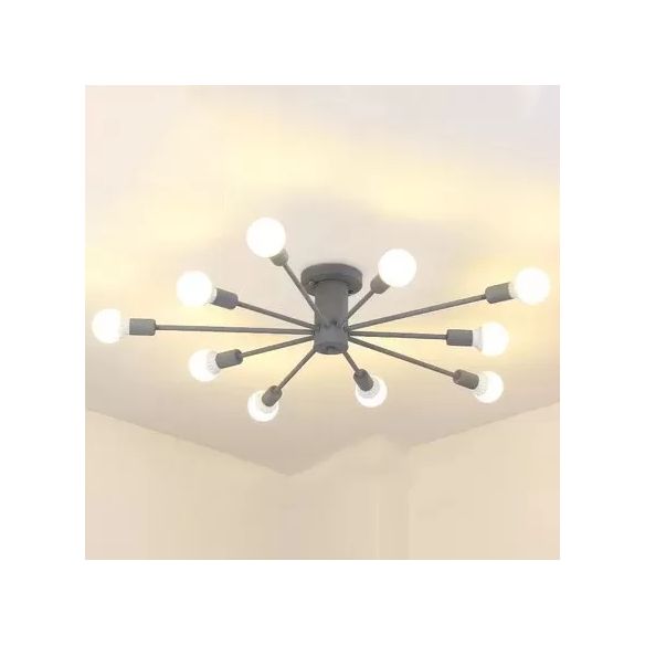 Moderne plafondlampen voor slaapkamer, 10-lichts Sputnik semi-inbouwverlichting voor kinderen, 8 "hoog x 48" in diameter