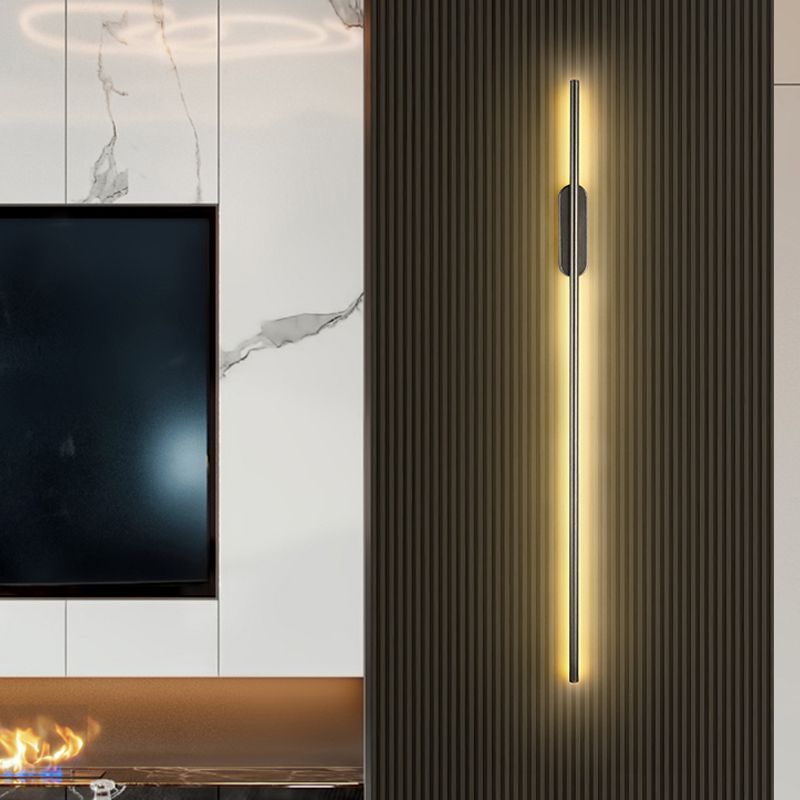 Moderner Aluminium Wandleuchte gerade schwarze Wandleuchten für Wohnzimmer