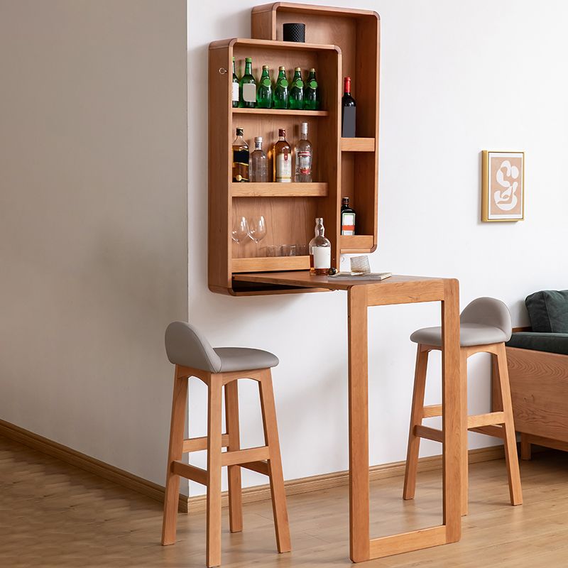 Indoor Contemporary Bar Dining Table Rectangle Cherry Wood Bar Table