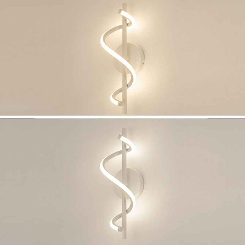 Linear Shape Wall Lamp Modern Style Acrylic 1 Light Sconce in White and Black