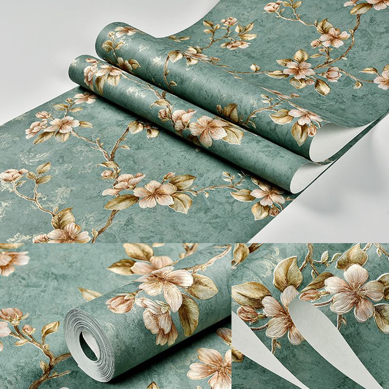 Cottage Blooming Apricot Tapete Hellrosa Schlafzimmer-Wanddekoration, 33' L x 20,5" B