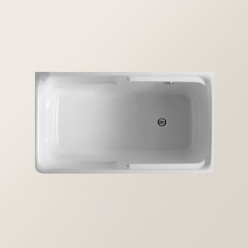 Rectangular Soaking Bathtub Antique Finish Acrylic Back to Wall Bath Tub
