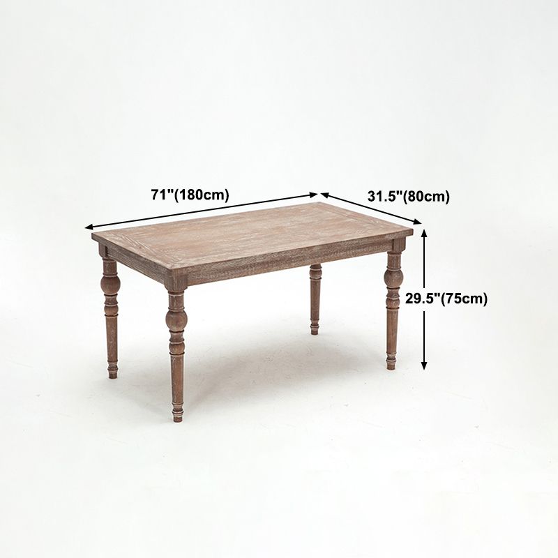 Mesa medieval moderna de madera de pino para restaurante, mesa antigua rectangular con 4 patas