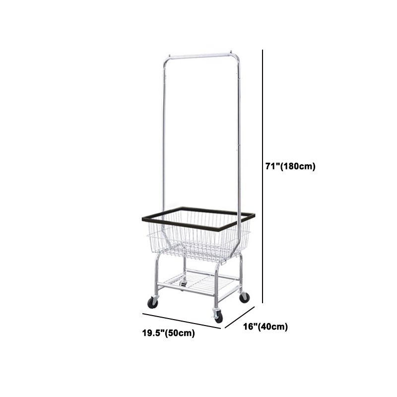 Contemporary Style Wardrobe Metal Open Wardrobe with Wheels for Home