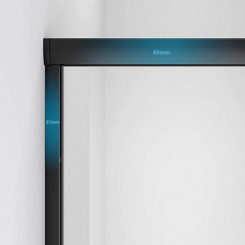 Semi Frameless Black Shower Door Double Sliding Clear Shower Doors