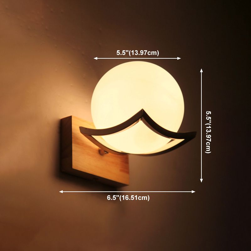 Splicle de pared de vidrio blanco 1 1 Cabeza de luz montada en la pared para la sala de estudio de la sala de estudio