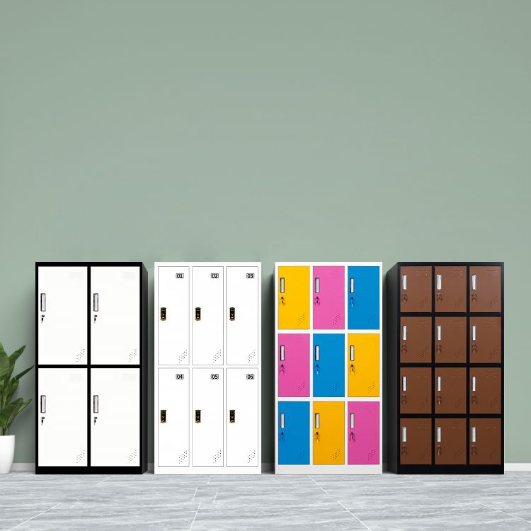 Metallic Finish Cabinet with Hinged Door Contemporary Storage Cabinet for Bathroom