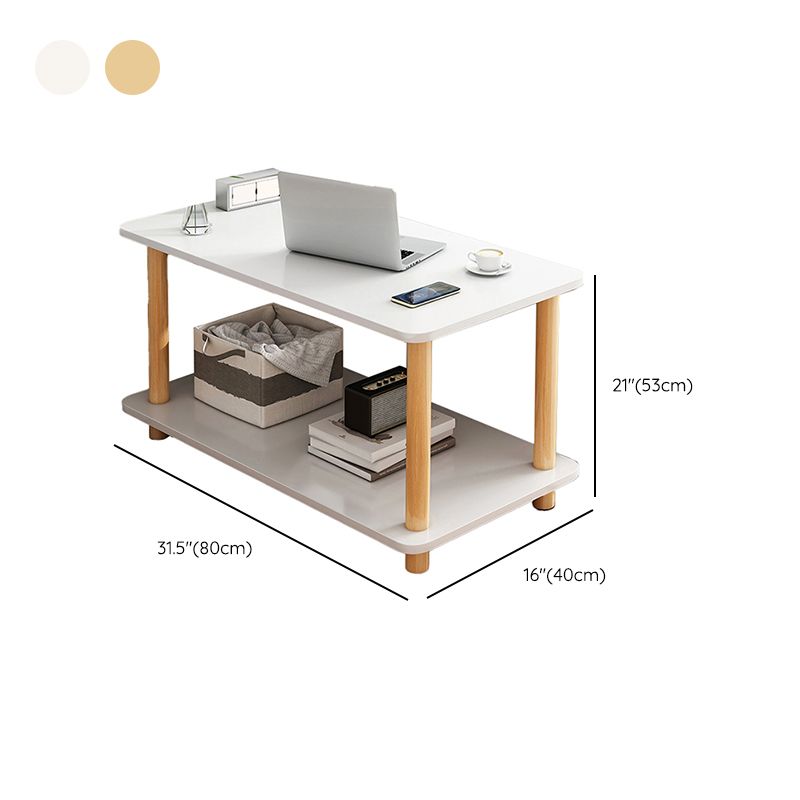 4 Legs Wood Coffee Table Set Bedroom Coffee Table with Storage