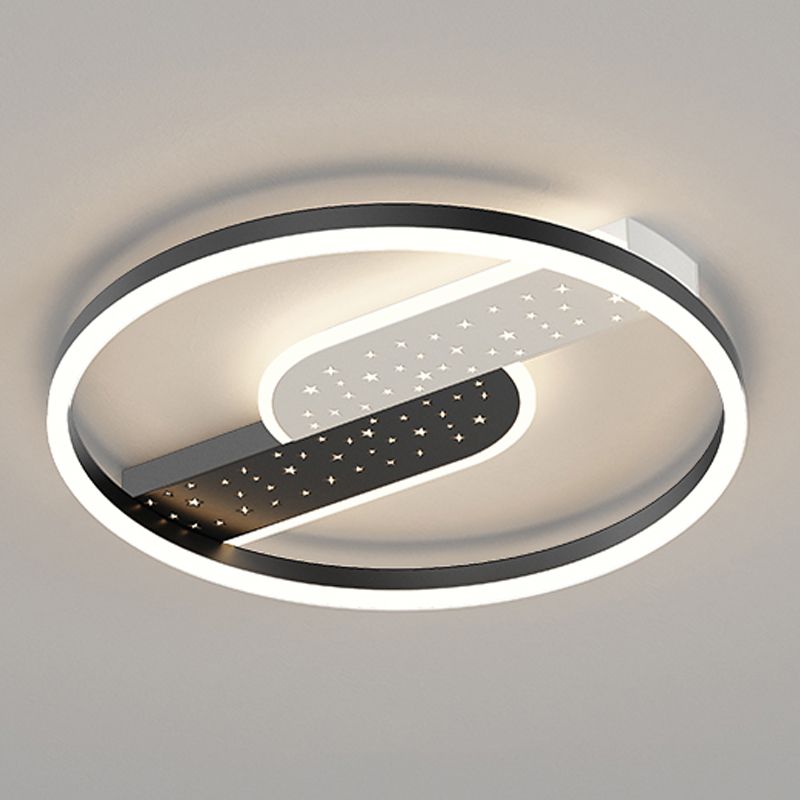 Contemporary Geometric Flush Light Fixture Metal Flushmount Lighting for Living Room