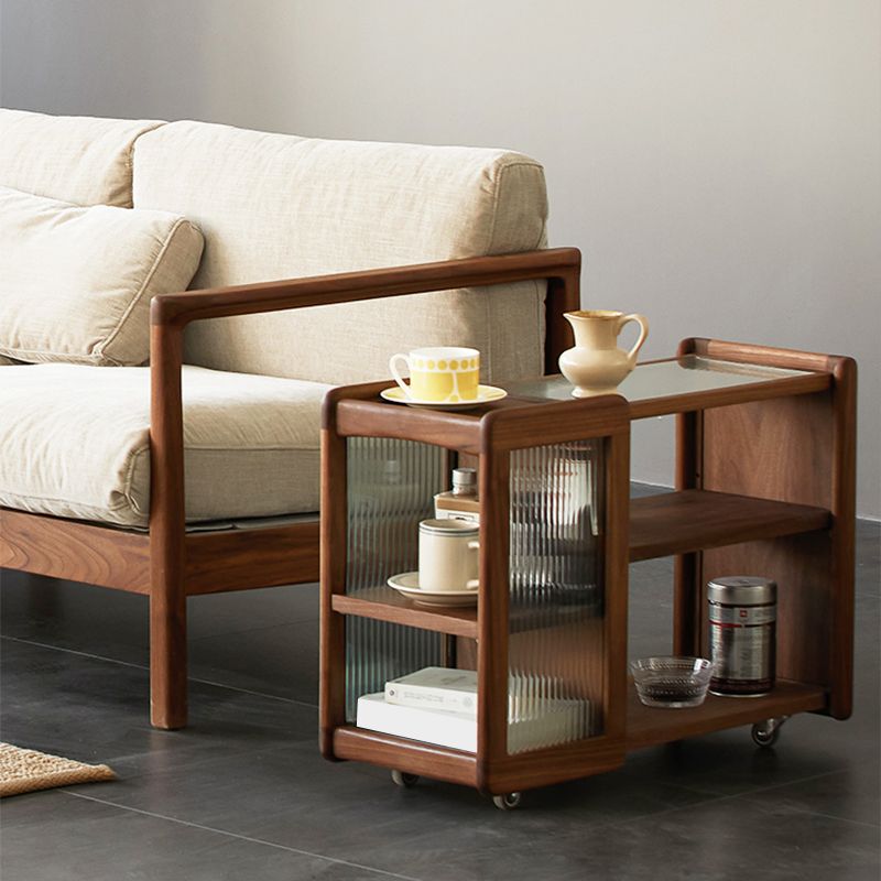 11.8" Wide Contemporary Side Table Solid Wooden Accent Side Table