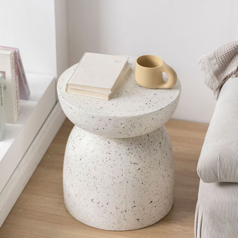 Modernistic Geometric Accent Side Table Marble Gold End Table