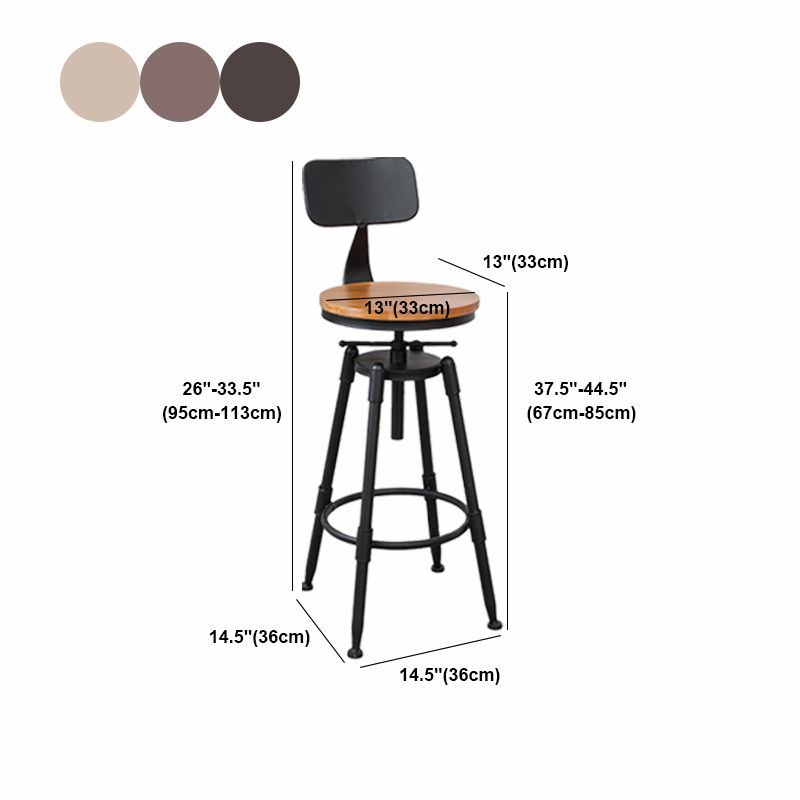 Modern Armless Rotatable Counter Stool Iron Cafe Bar Stool with Seat and Pedal