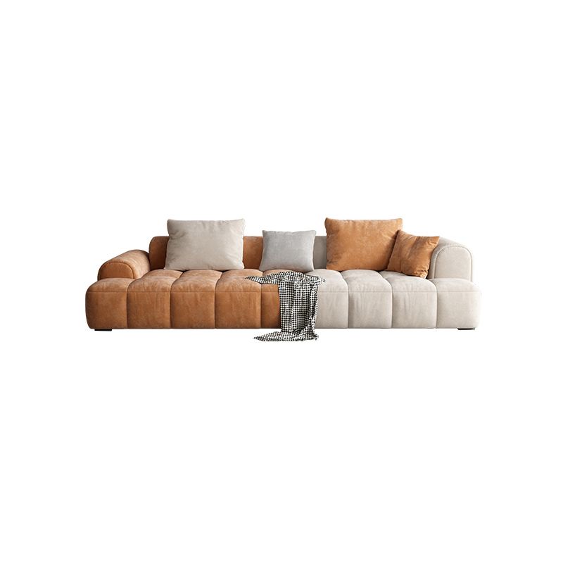 Modern Style Sofa Suede Material Embedded Armrest Cushion Back Sofa Bed