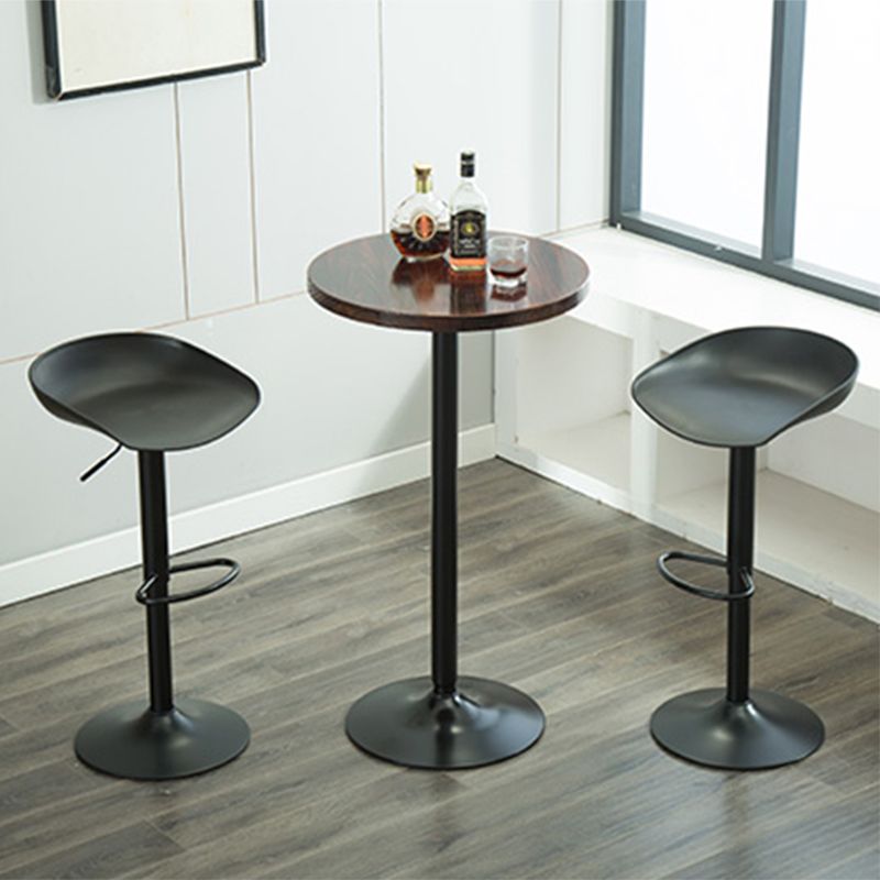 Industrial Backrest Chair with Metal Base Adjustable High Chair for Bistro Bar