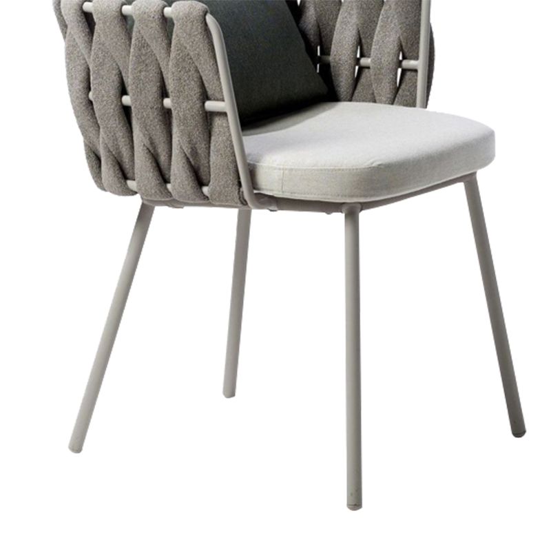 Tropical Grey Patio Dining Chair with Aluminum Base Dining Chairs
