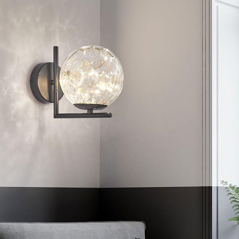 Glas Mini Globe Wall SCONCE Designer Stijl LED Wandbevestiging Lichtmontage voor slaapkamer