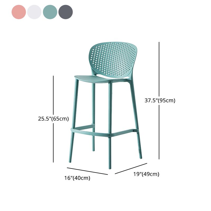 Modern Plastic Counter & Bar Stool Low Back Footrest Stool for Coffee Shop