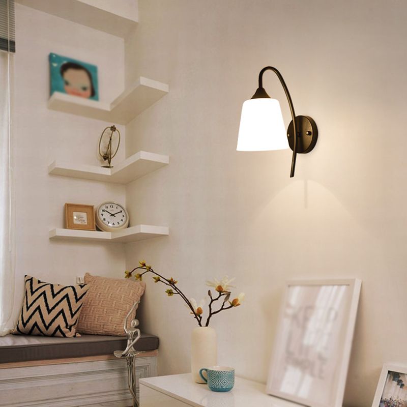 Aparcos de pared de pared de cono de 1 luces de estilo de pared de vidrio de estilo simple