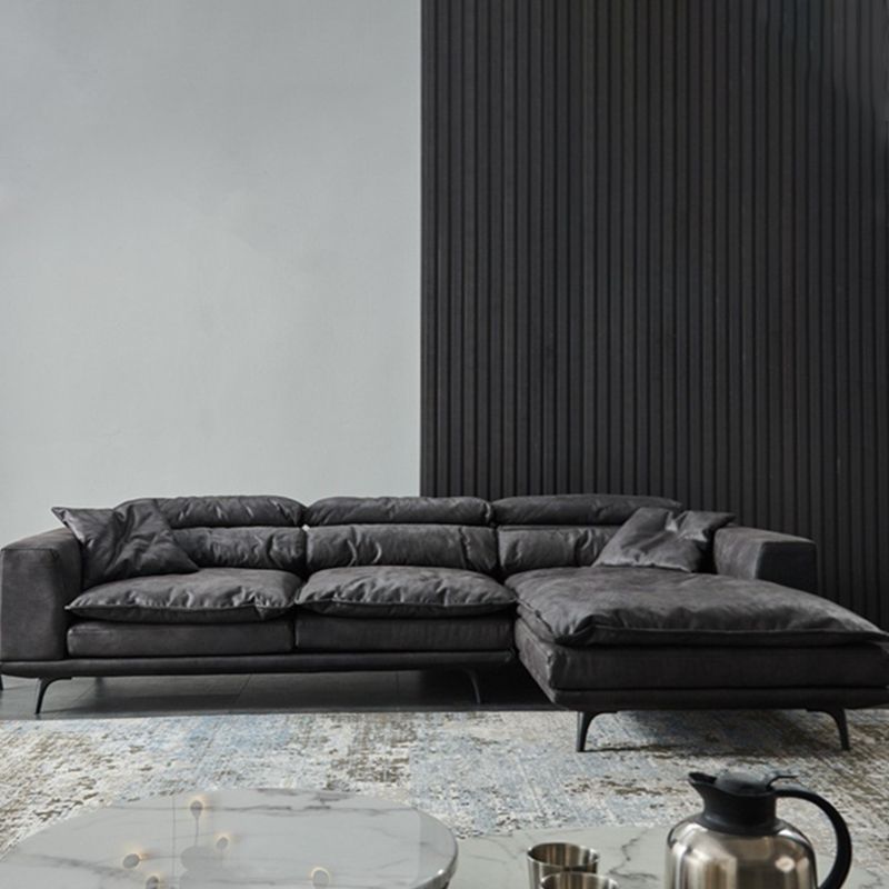 Square Armrest Cushioning Backrest Black Metal Sofa Legs Black Tech Fabric Sofa Bed