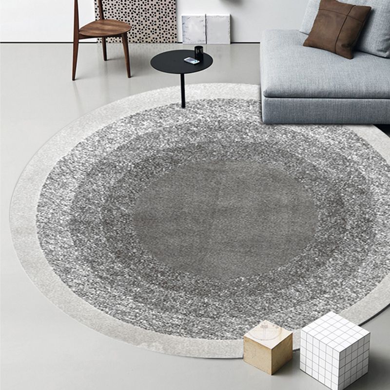Grey Modern Area Carpet Tie-Dye Pattern Polyester Area Rug Easy Care Washable Rug for Home Decor